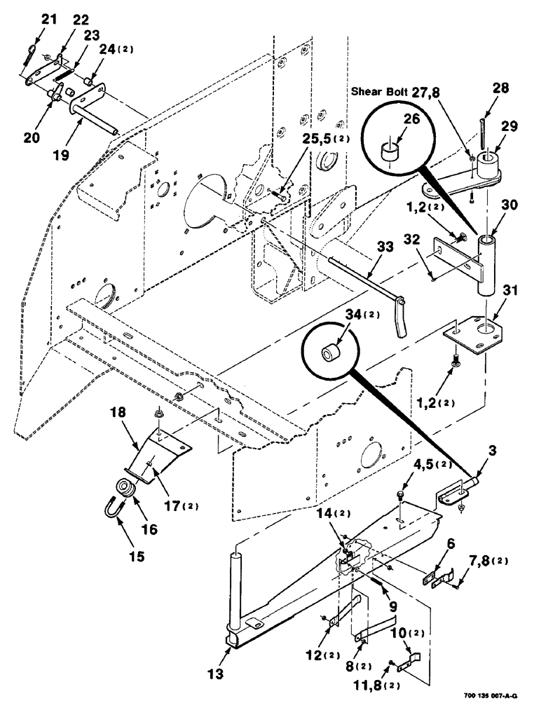 Схема запчастей Case IH 8435 - (6-18) - TWINE THREADER ASSEMBLY (12) - MAIN FRAME