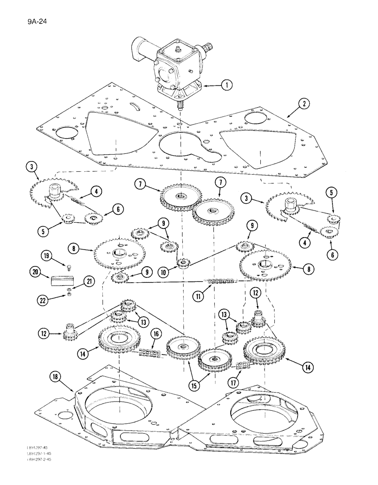 Схема запчастей Case IH 1822 - (9A-024) - CHAINS, SPROCKETS AND GEARS (13) - PICKING SYSTEM