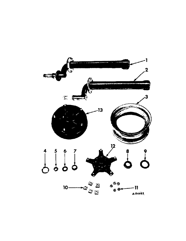 Схема запчастей Case IH VARIOUS - (B-174) - AXLES, WHEELS AND ELECTRIC BRAKES 