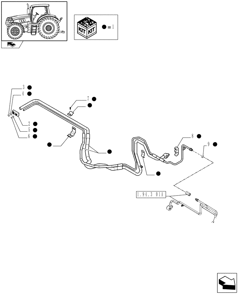 Схема запчастей Case IH MAXXUM 120 - (1.94.3[02A]) - AIR CONDITIONING SYSTEM PIPES - D6663 - C7156 (10) - OPERATORS PLATFORM/CAB