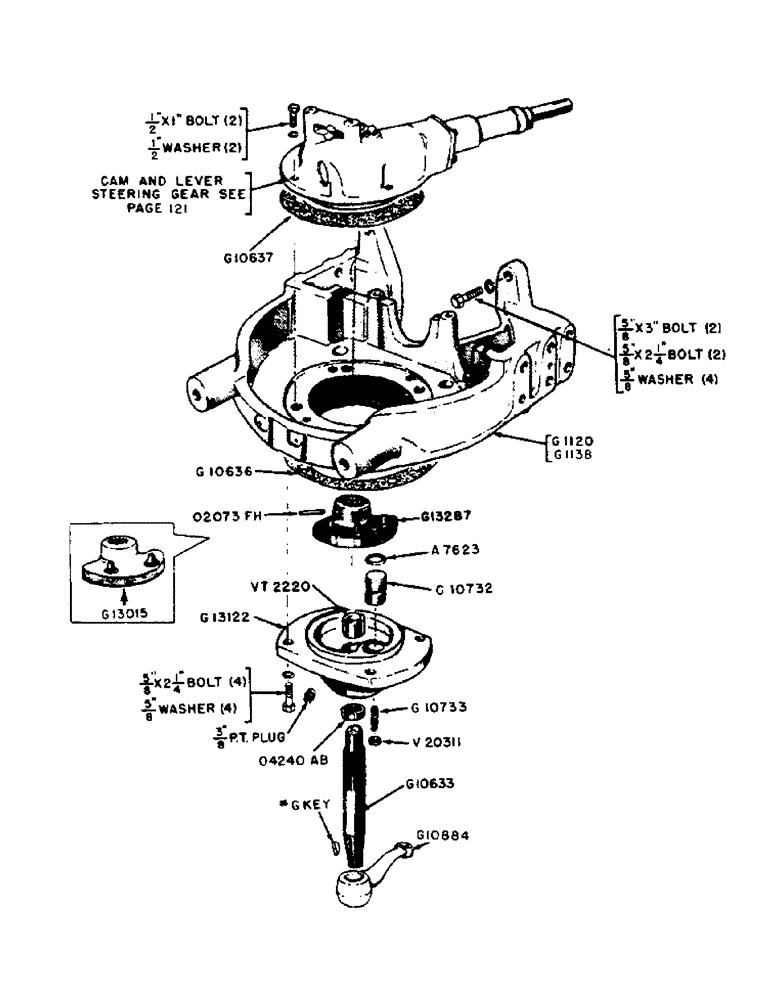 Схема запчастей Case IH 320 - (078) - STEERING LEVER, SHAFT AND SUPPORT (05) - STEERING