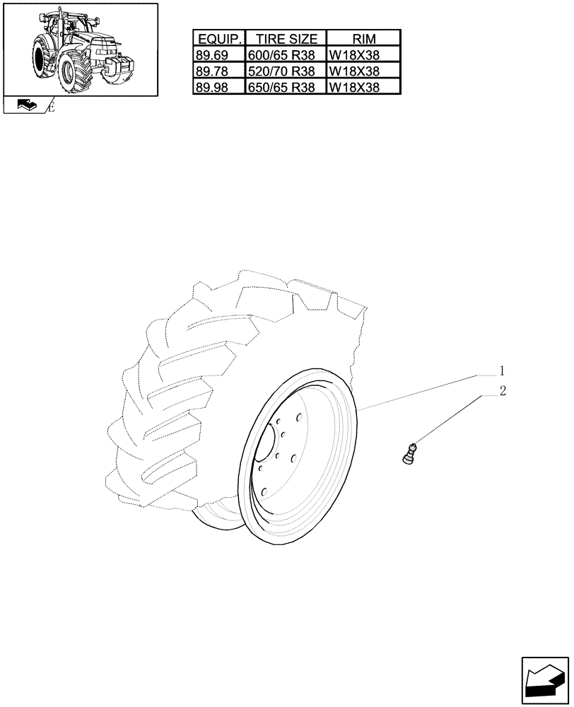 Схема запчастей Case IH MAXXUM 115 - (83.00[02]) - REAR WHEELS (11) - WHEELS/TRACKS