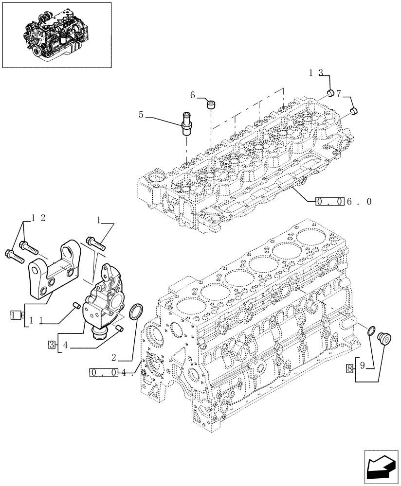 Схема запчастей Case IH F4HE9684J J102 - (0.32.3[01]) - PIPING - ENGINE COOLING SYSTEM (504212393 - 4891628 - 504056412 - 4891480) 