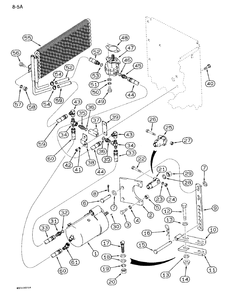 Схема запчастей Case IH 950 - (8-05A) - BLOWER PUMP HYDRAULIC SYSTEM, 1000 RPM PTO, 6 ROW AND 8 ROW (08) - HYDRAULICS