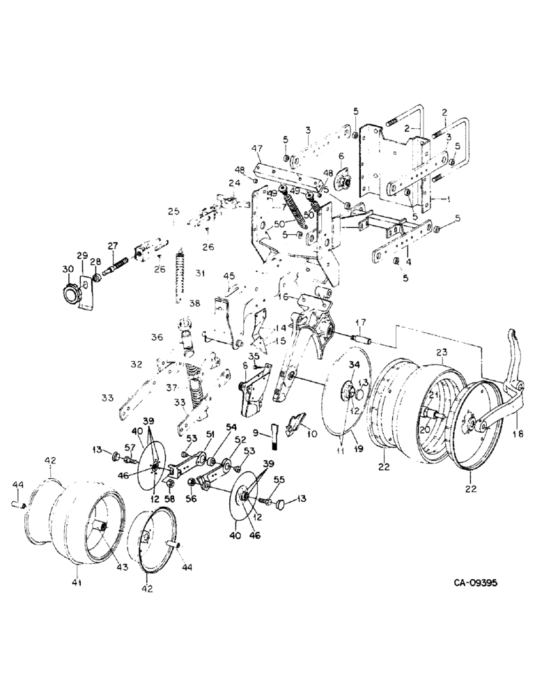 Схема запчастей Case IH 800 - (08-10) - GROUND TOOLS, PLANTER UNIT, BASIC, QUANTITIES PER ROW, UNITS A-AB W/ S.N.19901 & ABOVE (09) - CHASSIS/ATTACHMENTS