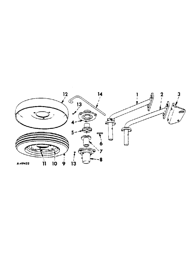 Схема запчастей Case IH 211 - (P-13) - REAR FURROW WHEELS, RIGID BEAM, 1958 TO 1960 