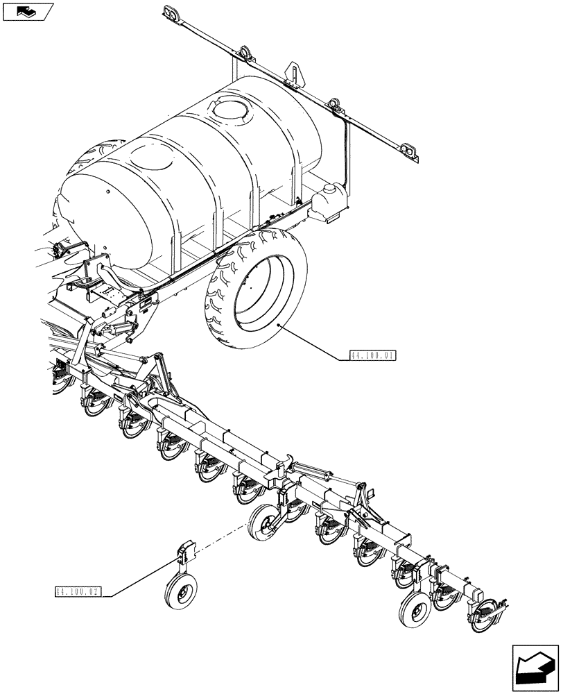 Схема запчастей Case IH 920 - (44.100.00) - PICTORIAL INDEX - AXLE AND WHEELS (44) - WHEELS
