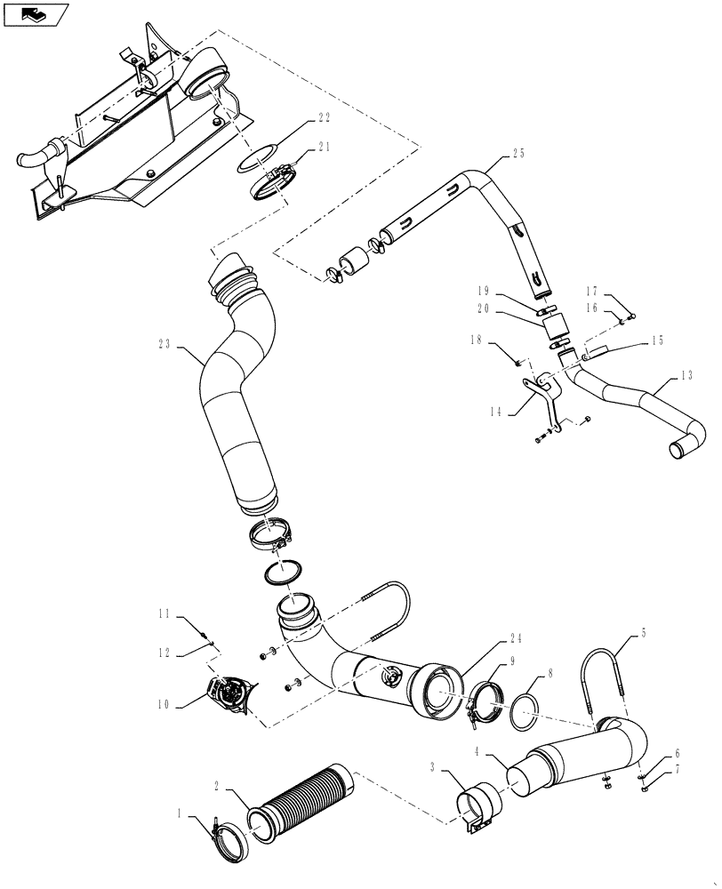 Схема запчастей Case IH STEIGER 450 - (10.254.01[09]) - EXHAUST SYSTEM - HORIZONTAL, STEIGER 400-450, EUROPE ONLY (ASN: ZCF1400001) (10) - ENGINE