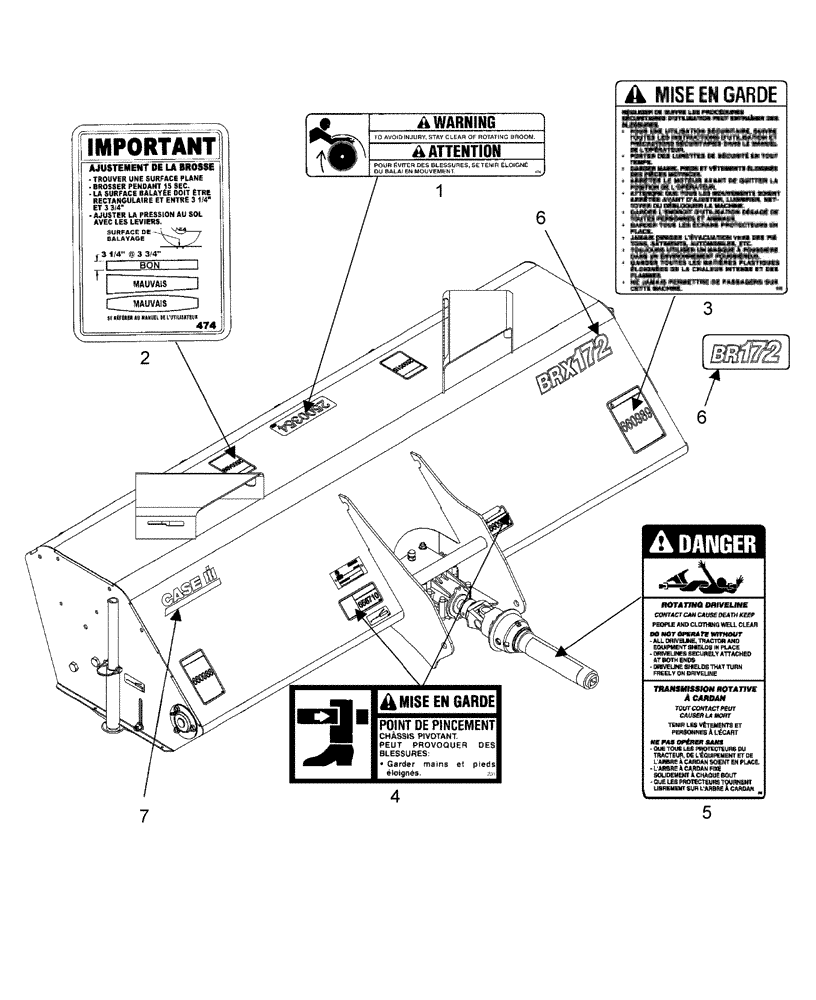 Схема запчастей Case IH BRX172 - (332) - DECALS - FRENCH 