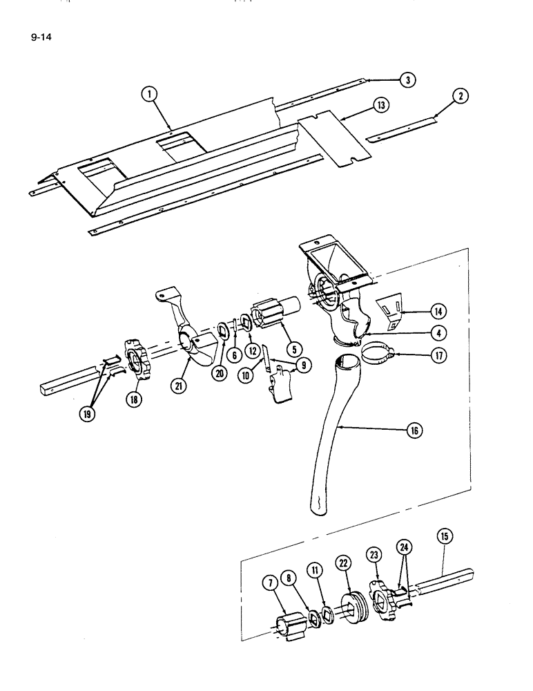 Схема запчастей Case IH 310 - (9-014) - GRAIN FEED SHAFT (09) - CHASSIS/ATTACHMENTS