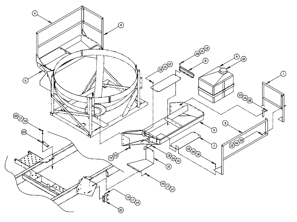 Схема запчастей Case IH PATRIOT 150 - (09-019) - 750 GALLON SPHERICAL - RINSE TANK & DECK Liquid Plumbing