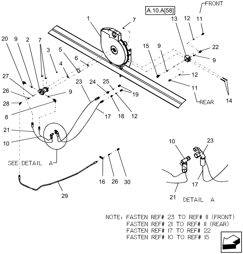 Схема запчастей Case IH 1200 - (A.10.A[13]) - FAN MOTOR HYDRAULICS, RIGID MOUNTED FRAMES A - Distribution Systems