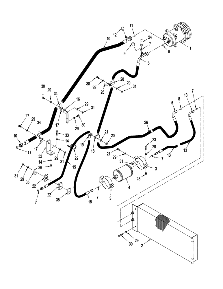 Схема запчастей Case IH STEIGER 335 - (09-39) - AIR CONDITIONING SYSTEM (09) - CHASSIS