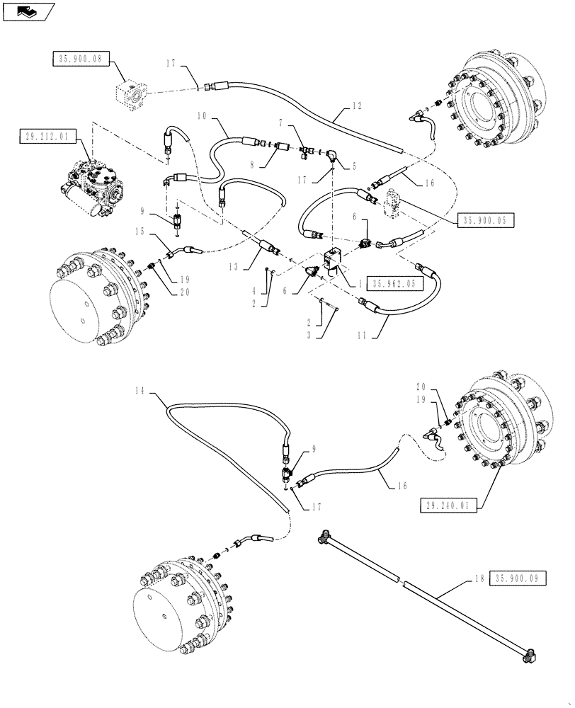 Схема запчастей Case IH 4430 - (35.900.06) - PARK BRAKE GROUP (35) - HYDRAULIC SYSTEMS