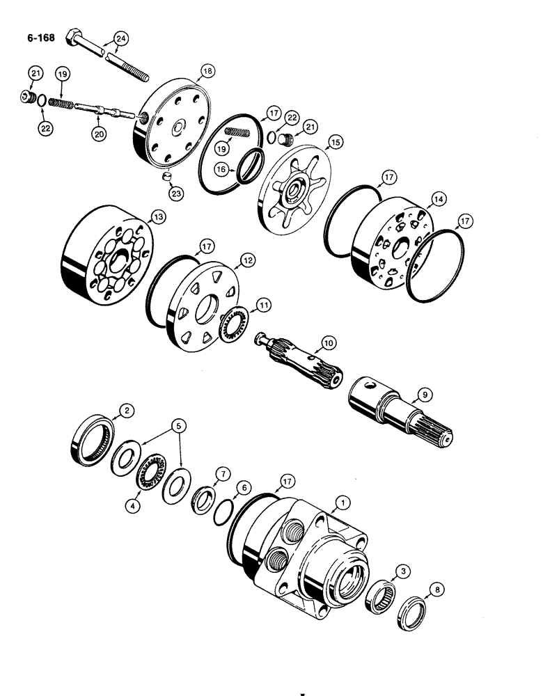 Схема запчастей Case IH 1818 - (6-168) - HYDROSTATIC DRIVE MOTOR (06) - POWER TRAIN