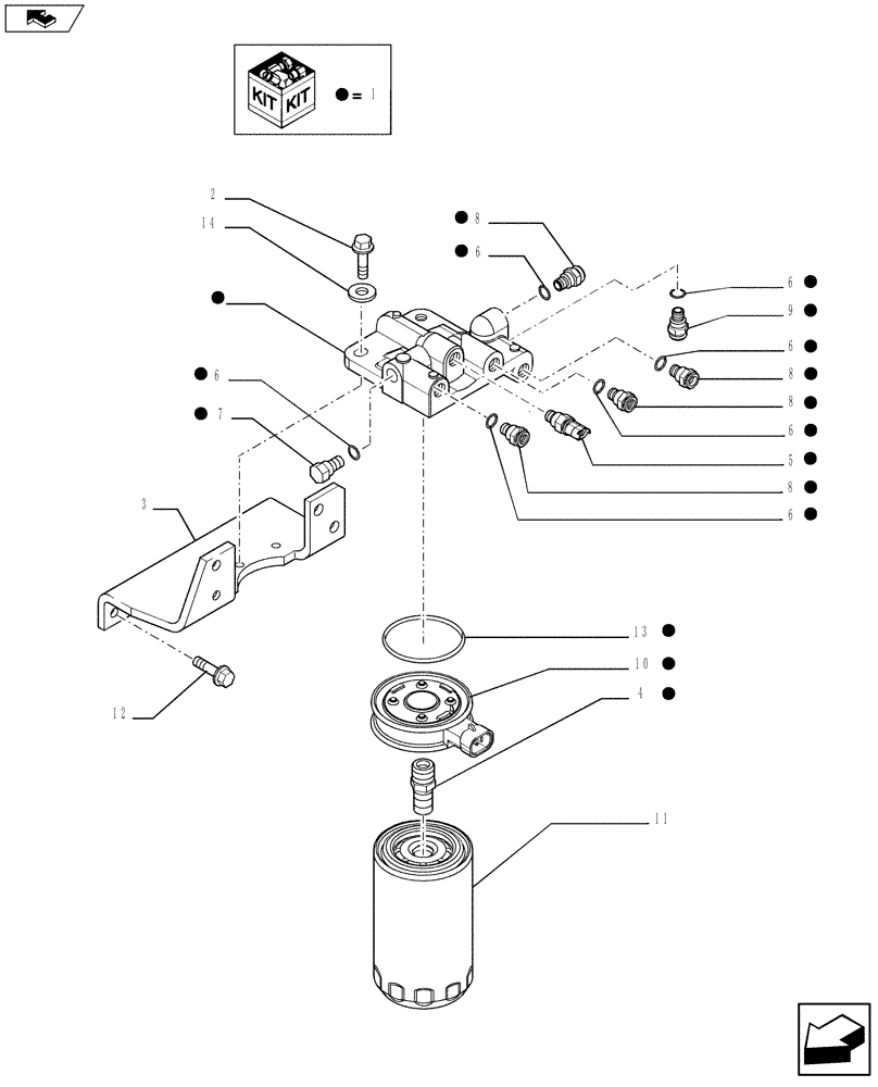 Схема запчастей Case IH F4HE9687F J100 - (10.206.01) - FUEL FILTER (2856404) (10) - ENGINE