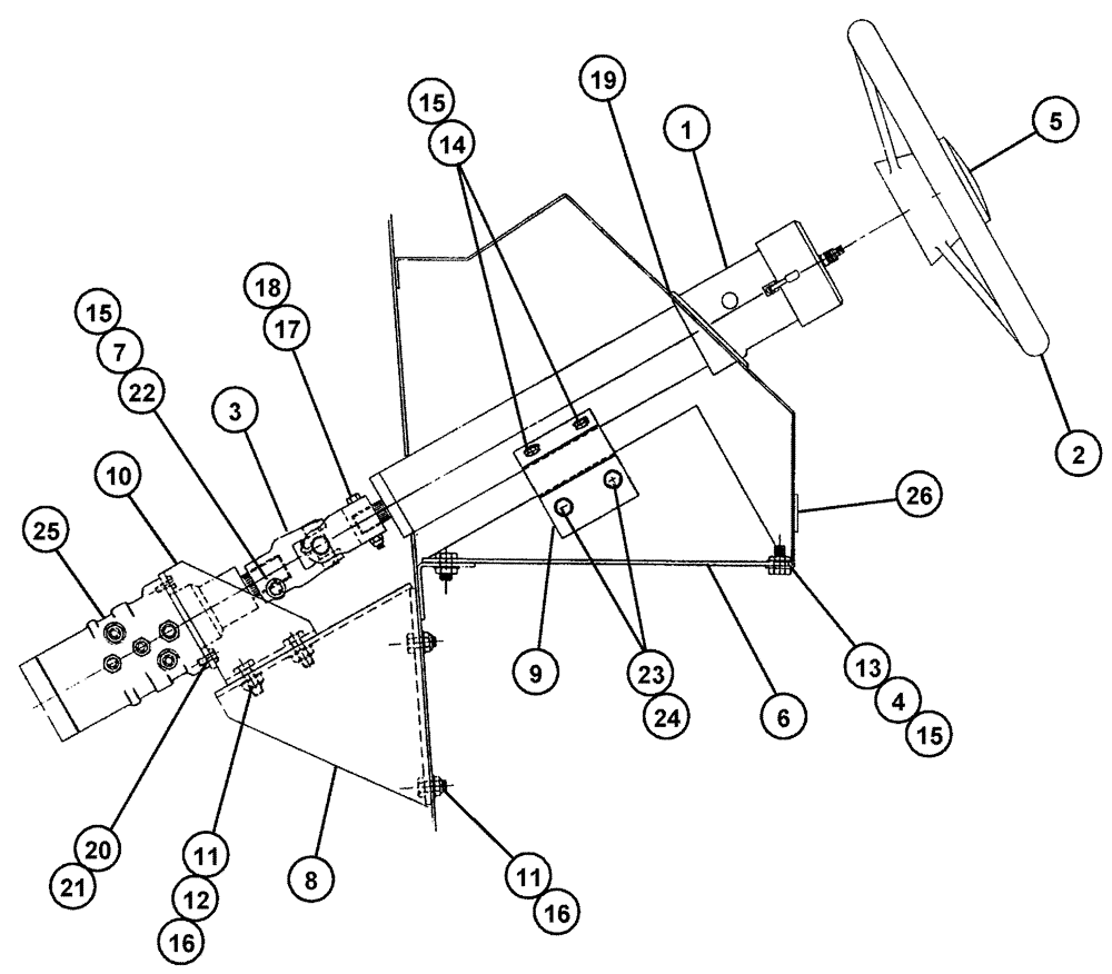 Схема запчастей Case IH 4330 - (01-003) - STEERING ASSEMBLY (10) - CAB