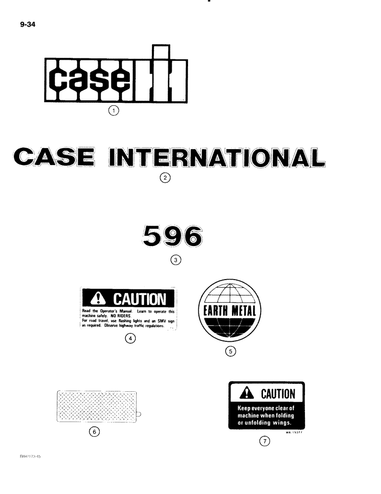 Схема запчастей Case IH 596 - (9-34) - DECALS, CASEIH (09) - CHASSIS/ATTACHMENTS