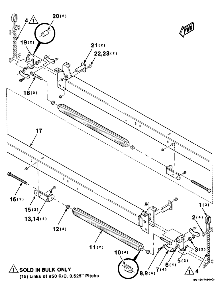 Схема запчастей Case IH SC414 - (5-10) - HAY CONDITIONER SPRING ASSEMBLY (09) - CHASSIS