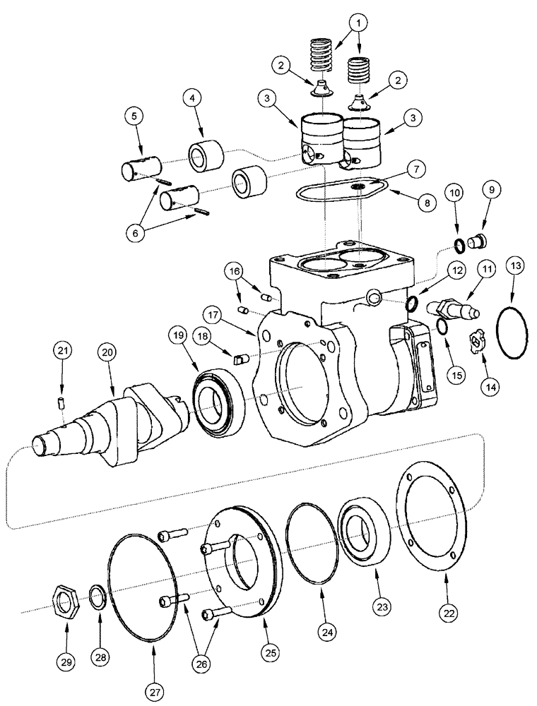 Схема запчастей Case IH FLX4010 - (02-076) - FUEL INJECTION PUMP - CAM HOUSING KIT, FLX4010 (01) - ENGINE