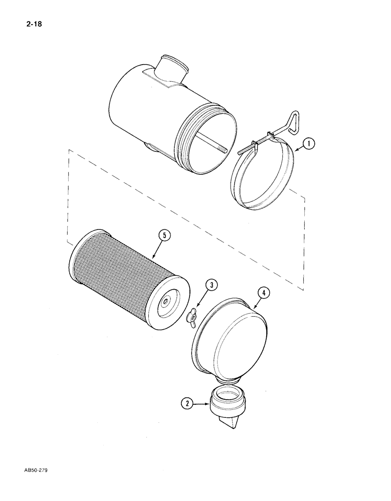 Схема запчастей Case IH 385 - (2-018) - AIR CLEANER, DONALDSON (02) - ENGINE