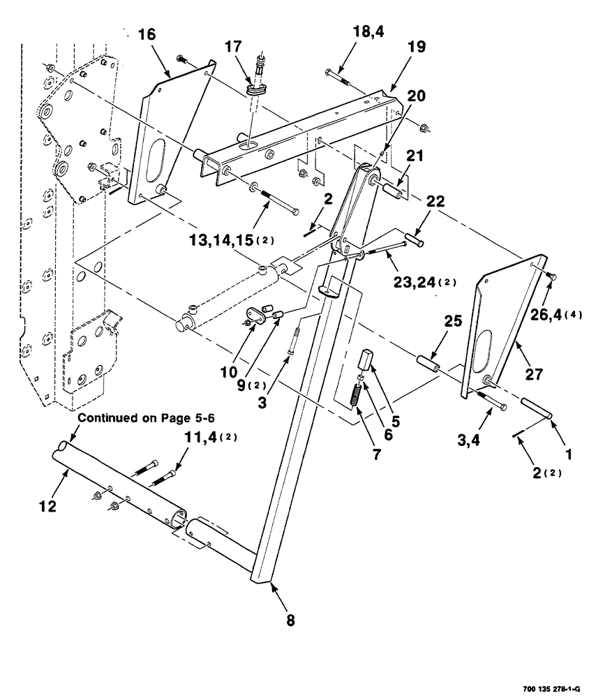 Схема запчастей Case IH RS561A - (5-004) - KICKER ASSEMBLY,  LEFT (16) - BALE EJECTOR