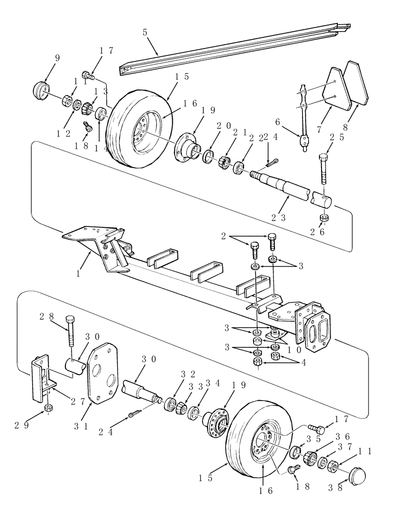 Схема запчастей Case IH SBX530 - (004) - AXLE & WHEEL (39) - FRAMES AND BALLASTING