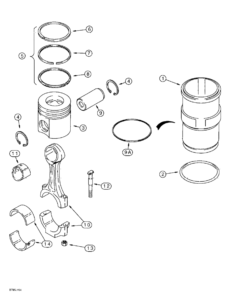 Схема запчастей Case IH 9330 - (2-084) - PISTON & SLEEVE, 6TA-830 EMISSIONS CERTIFIED ENGINE, 9330, S/N JEE0036501 & AFTER / CONNECTING ROD (02) - ENGINE