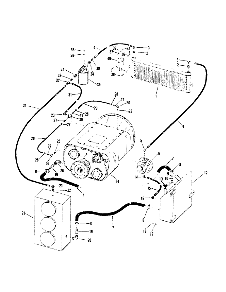 Схема запчастей Case IH STEIGER - (04-32) - TRANSMISSION & TRANSFER CASE COOLING - FULLER (04) - Drive Train