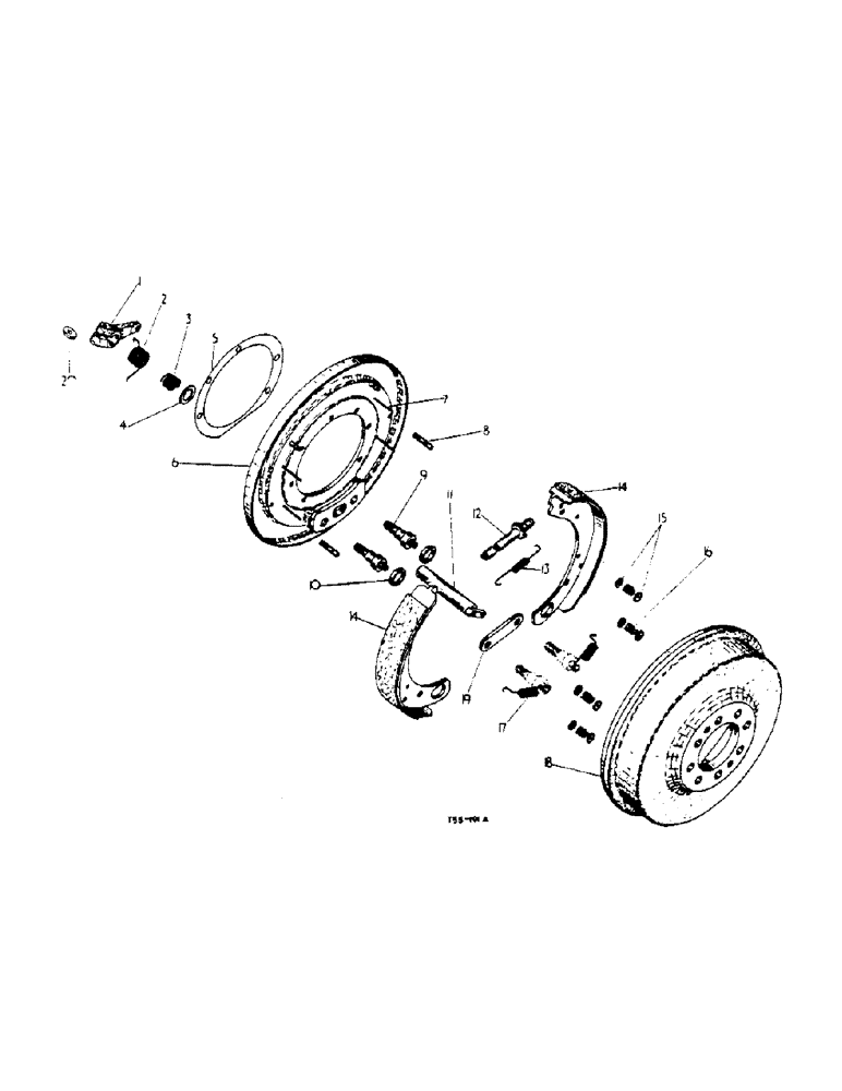 Схема запчастей Case IH 434 - (6-076) - HAND OPERATED DRUM BRAKE ATTACHMENT, 14 INCH X 2 INCH DAFC DRUM BRAKE ASSEMBLY - ATTACHMENTS (07) - BRAKES