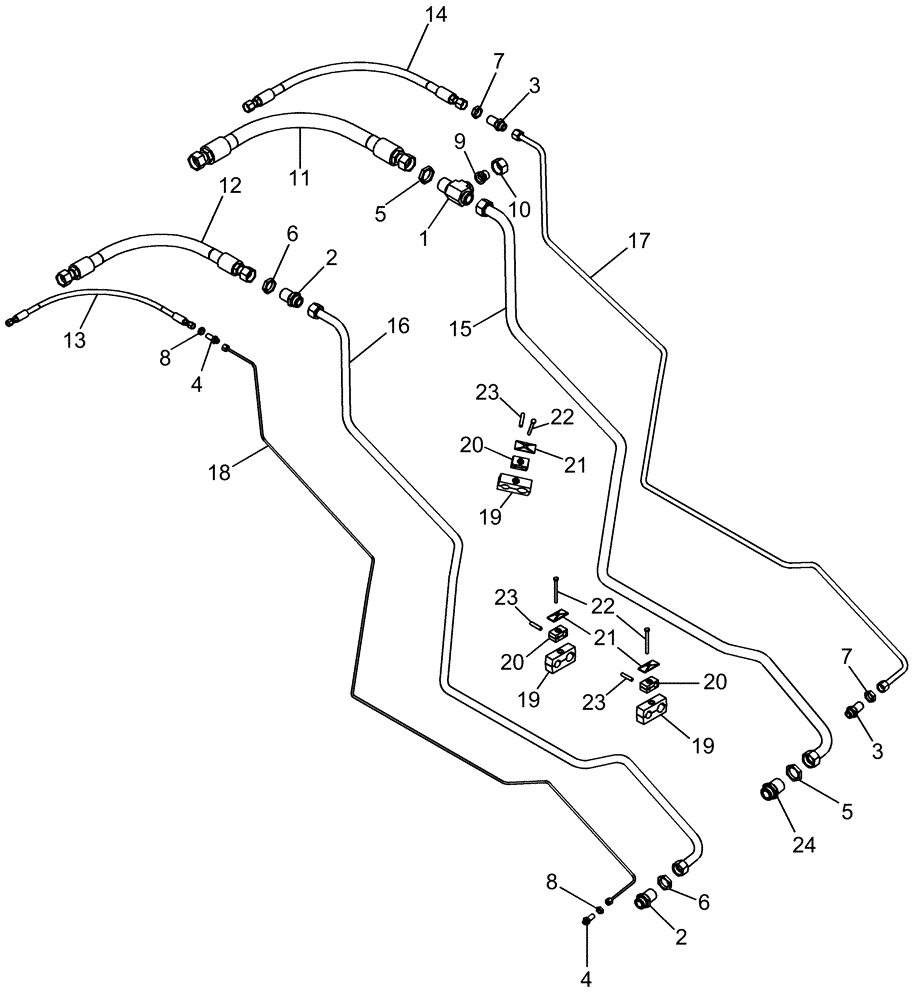 Схема запчастей Case IH 625 - (35.910.04) - HYDRAULIC PLUMBING - COMPACTOR VALVE AND AUGER PRESSURE (35) - HYDRAULIC SYSTEMS