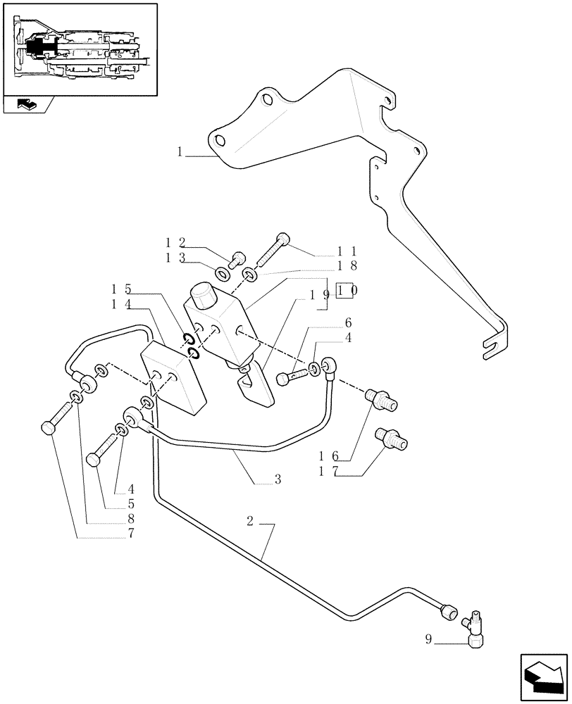 Схема запчастей Case IH FARMALL 65C - (1.80.5/01[04]) - FRONT HPL AND PTO AXLE MOUNTED - VALVE AND PIPES (VAR.330848-331848-332848-333848) (07) - HYDRAULIC SYSTEM