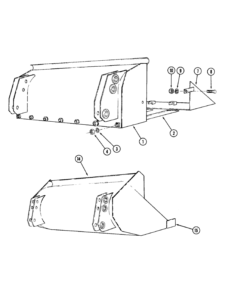 Схема запчастей Case IH 10QA - (9-18) - FORK BUCKET / DIRT PLATE / LIGHT MATERIAL BUCKETS (09) - CHASSIS/ATTACHMENTS