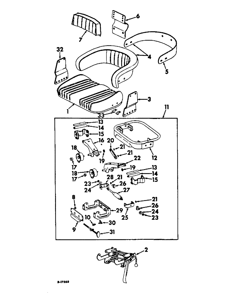 Схема запчастей Case IH 856 - (M-02) - SEAT, OPERATORS PLATFORM AND MISCELLANEOUS, VERTICAL ACTING SEAT (10) - OPERATORS PLATFORM