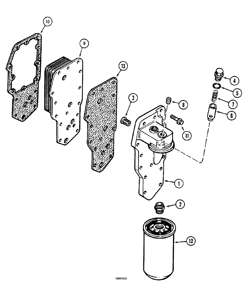 Схема запчастей Case IH SPX3185 - (048) - ENGINE, OIL FILTER AND COOLER (10) - ENGINE