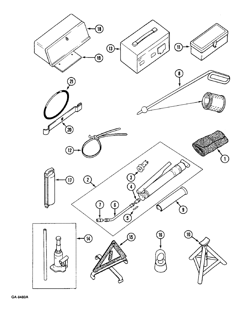 Схема запчастей Case IH 533 - (9-750) - TOOLBOX AND TOOLS (09) - CHASSIS/ATTACHMENTS