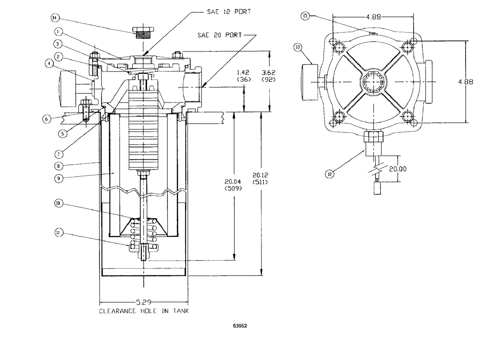 Схема запчастей Case IH SPX3150 - (149) - HYDRAULIC PLUMBING, AUX SYSTEM INTANK RETURN FILTER (35) - HYDRAULIC SYSTEMS