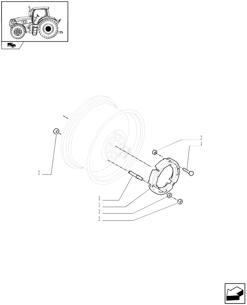 Схема запчастей Case IH PUMA 195 - (1.49.7/01) - (VAR.028-029) REAR BALLAST - 682 AND 1000 KG (05) - REAR AXLE