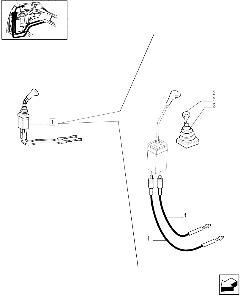 Схема запчастей Case IH JX100U - (1.82.7/16A[01]) - (VAR.723) CONTROL VALVE JOYSTICK (CLOSED CENTER/CCLS) - CABLES AND HOOD - C4785 (07) - HYDRAULIC SYSTEM