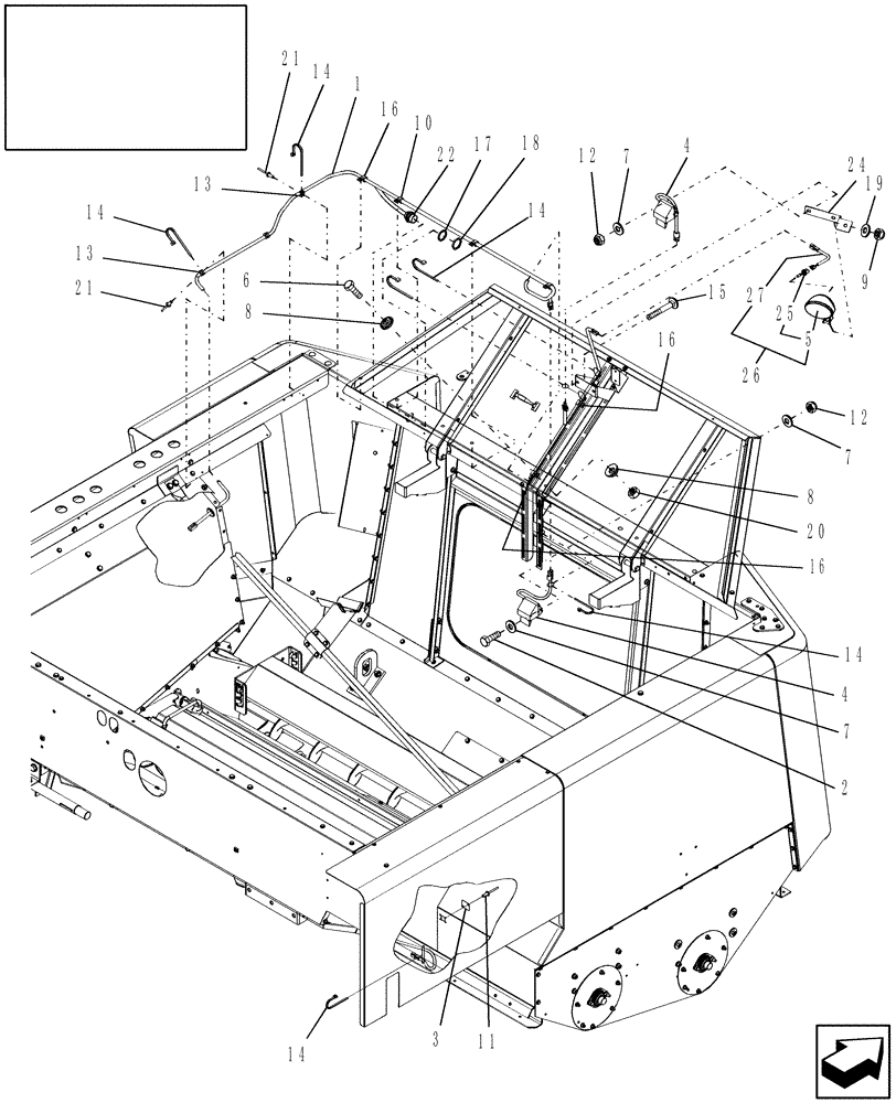 Схема запчастей Case IH AFX8010 - (A.30.A.88[05]) - GRAIN TANK ELECTRICITY A - Distribution Systems