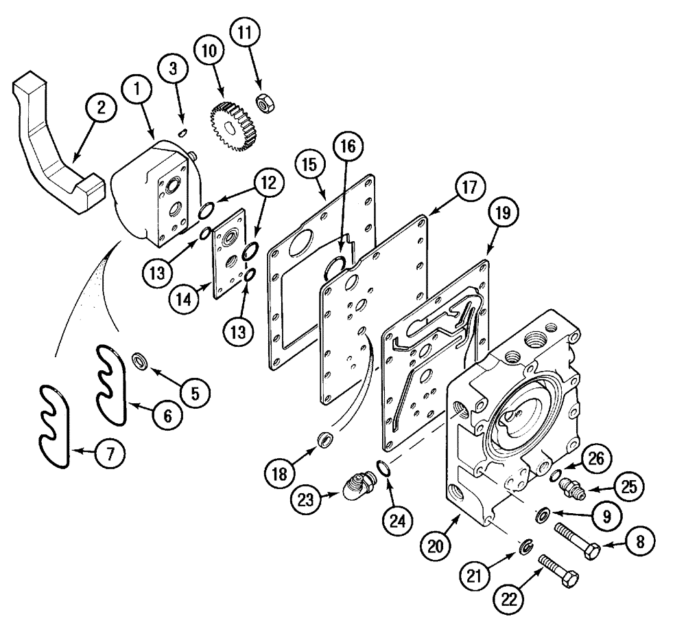 Схема запчастей Case IH C50 - (08-04) - HYDRAULIC POWER SUPPLY AND MULTI-CONTROL VALVE (08) - HYDRAULICS