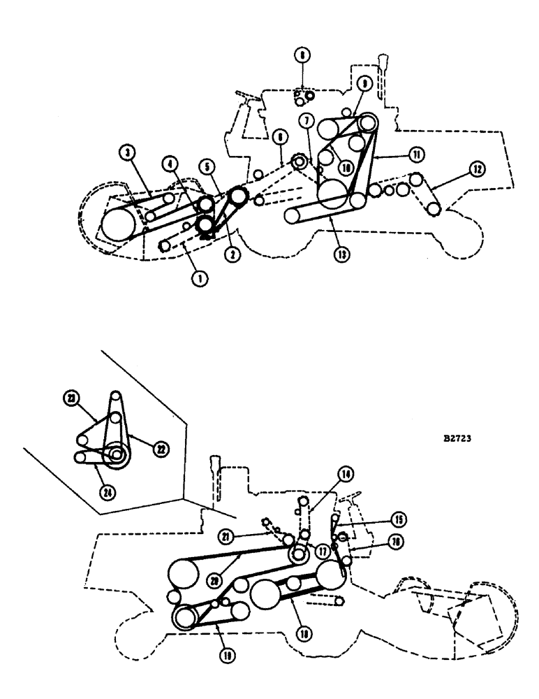 Схема запчастей Case IH 1060 - (005A) - BELT AND CHAIN DRIVE REFERENCE (05) - SERVICE & MAINTENANCE