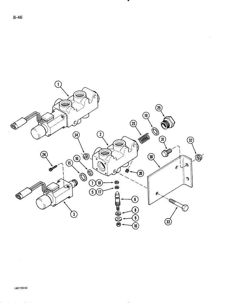 Схема запчастей Case IH 1620 - (8-46) - HYDRAULIC REEL DRIVE VALVE AND MOUNTING (07) - HYDRAULICS