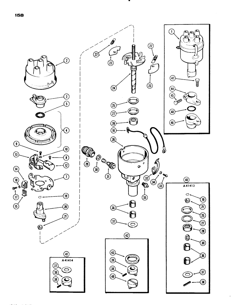 Схема запчастей Case IH 830-SERIES - (158) - A57081 DISTRIBUTOR, 251 AND 284 SPARK IGNITION ENGINES (04) - ELECTRICAL SYSTEMS