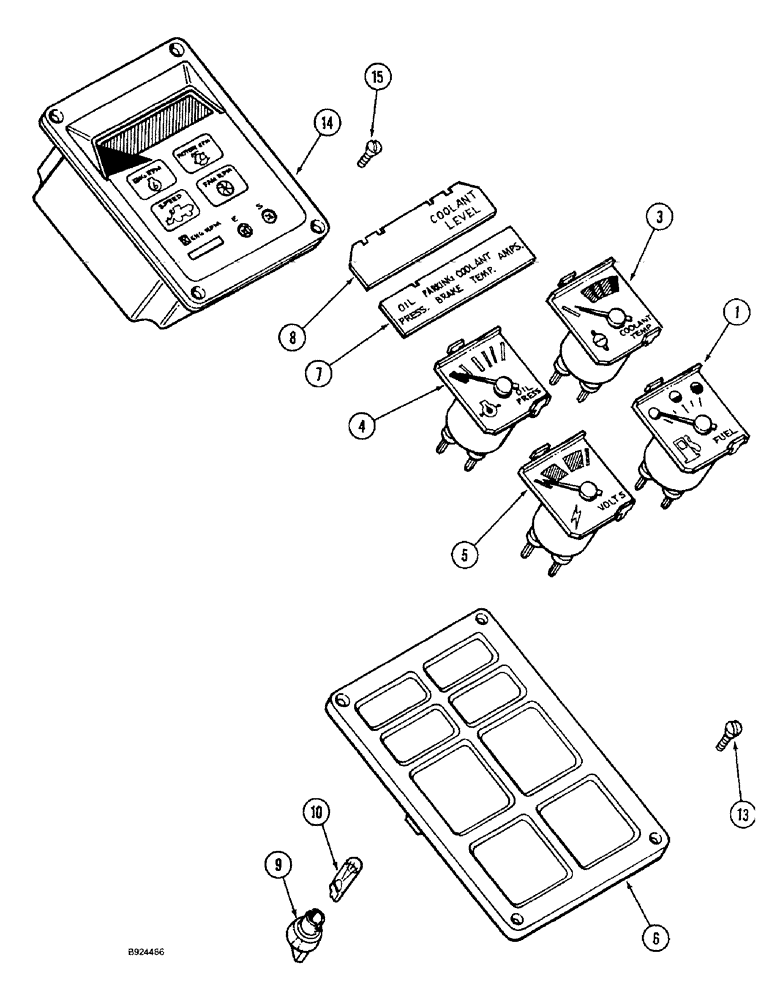 Схема запчастей Case IH 1644 - (4-40) - INSTRUMENT CLUSTER AND TACHOMETER (06) - ELECTRICAL