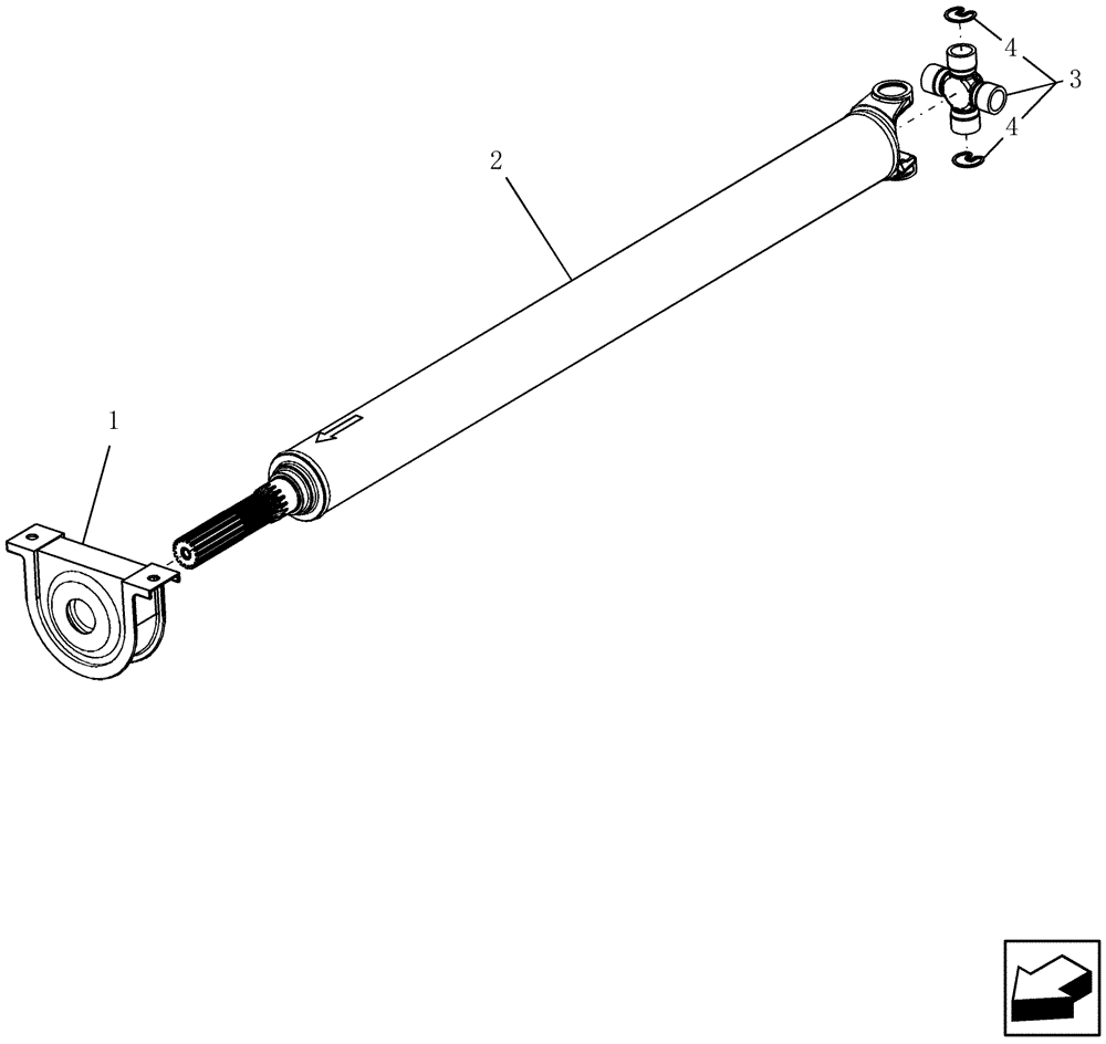 Схема запчастей Case IH 7230 - (60.120.12) - DRIVE SHAFT, UPPER - FEEDER/HEADER (60) - PRODUCT FEEDING