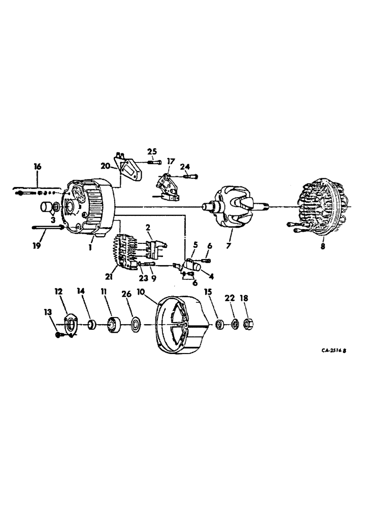 Схема запчастей Case IH 1468 - (08-06) - ELECTRICAL, ALTERNATOR-GENERATOR, DELCO REMY, WITH INTEGRAL SOLID STATE VOLTAGE REGULATOR (06) - ELECTRICAL