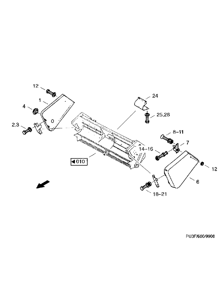 Схема запчастей Case IH PU3000 - (17) - GUARDS (58) - ATTACHMENTS/HEADERS