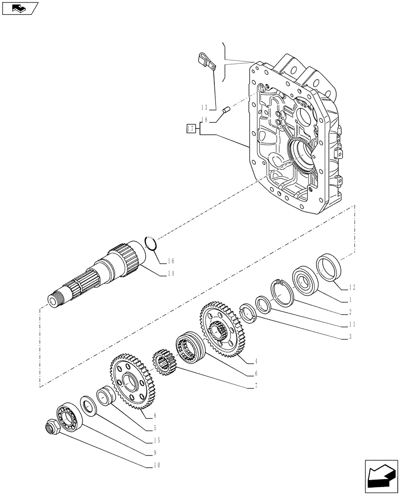 Схема запчастей Case IH PUMA 170 - (31.114.04[01]) - 4 SPEED ELECTRICALLY SHIFTABLE PTO 540/540E/1000/1000E - SHAFT AND GEARS (VAR.743349-743374 / 743611) (31) - IMPLEMENT POWER TAKE OFF