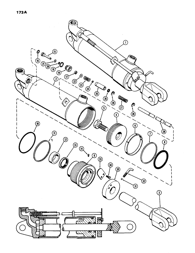 Схема запчастей Case IH 1170 - (173A) - G33769 HYDRAULIC CYLINDER, 4" X 8" REMOTE PORTABLE CYLINDER, 1ST TRAC SER.NO. 8675001 (09) - CHASSIS/ATTACHMENTS